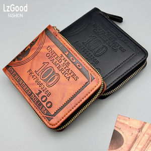 Ví cho nam in cổ điển đô la Ví có dây kéo ngắn Ví giàu có