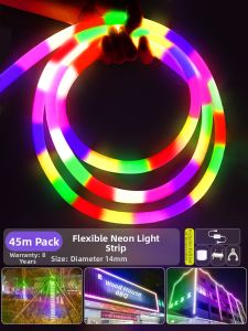 YUANMUXUAN | 360 Degrees Outdoor Waterproof Flexible LED Light Strip Multicolor Flow Light Effects