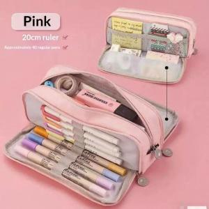 [TG835]Canvas Pencil Case Large Capacity Multiple Colors Perfect For Students School Office Daily Use