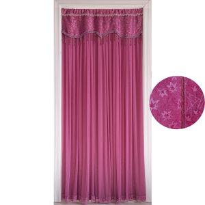 Door Curtain New Arrival Gauze Double-Layer Double-Open Bedroom Curtain Windproof Insect-Proof All Year Round Curtain Privacy-Preserving Thickened Door Curtain Punch-Free