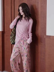 Casual Pink Print Suit