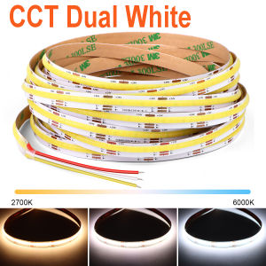 5m 3m 2m 1m Indoor LED Strips Lights Decoration COB LEDs 608PCS/M Color Adjustment CCT Warm White/Natural White Luzes Led