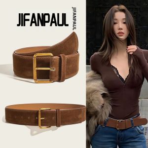 JIFANPAUL | Dây Nịt Ngực Da Dê Màu Nâu Phong Cách Retro