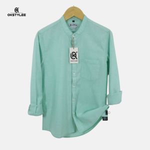 Kemeja Pria Polos Lengan Panjang Kemeja Polos Pria Kerah Shanghai Kemeja Casual Pria Kemeja Pria