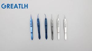 GREATLH Eyelid Tools Strabismus Forceps Tweezers Fixation Forceps Clamp Autoclavable Ophthalmic Instrument