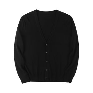 Spring Autumn Thin Simple Pure Color V-neck Knitted Open Cardigan Mens Casual Versatile Sweater Air Conditioning Shirt Coat