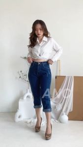TERKINI - Celana Fashion Wanita Boyfriend - Celana BF Mid Jeans LM - Celana BF Size Kecil