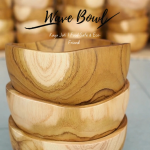 Teak Wood Wave Bowl
