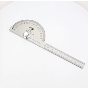 180° Penggaris Busur Baja Tahan Karat / Busur Derajat / Alat Ukur Sudut Tahan Lama