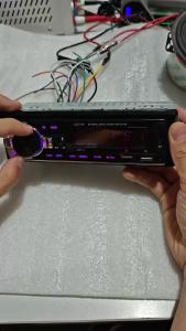 HIPPCRON Car MP3 Radio 1DIN Car Player 7 Colorful Lights Stereos for Car Universal FM Music Radio Bluetooth USB Charge