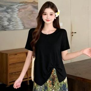 RELNLEX | Bộ Thời Trang Hai Món Phong Cách Pháp Áo T Tay Ngắn và Chân Váy