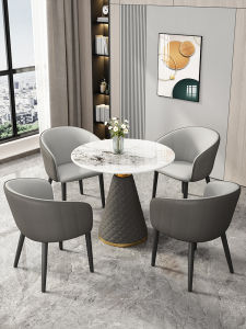 Internet Celebrity Store Leisure Area Stone Plate Reception Reception Table Accessible Luxury Conference Table Minimalist Modern round Small Table