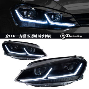 OBDTuning LED Headlights for Volkswagen Golf7 7.5 Double L Daytime Running Lights Sequential Turn Signal High Beam Low Beam