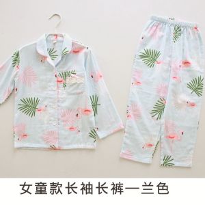 ชุดนอนเด็กผู้หญิงผ้าฝ้ายแท้บางแขนยาวและแขนสั้น กางเกงขายาว ชุดนอนฤดูร้อน ชุดนอนเย็นสำหรับเด็ก ชุดนอนฤดูใบไม้ผลิและฤดูใบไม้ร่วง