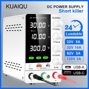 Digital Bench DC Power Supply Variable 30V 10A Adjustable Switching Regulated Power Supply 36V 48V 72V 100V 120V 3A with OCP OVP On/off Output USB Quick ChargeEncoder Adjustment Knob