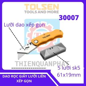 Dao trổ dao thủ công Tolsen 30007 kiểu dáng gấp gọn an toàn kèm 5 lưỡi sắc bén