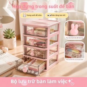 Jiaxun | Hộp Lưu Trữ Hình Thỏ Nhỏ Minh Bạch Kiểu Hộc