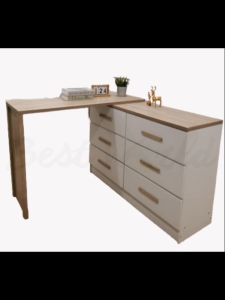 MAYA Scandinavian Large 6 Drawers / Dresser Cabinet / Extendable Table Top - DR 8006 / ACC 8000 / DR 8006 + ACC 8000