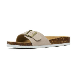 McBuren Cork Slippers Flat Bottom Anti-Slip Leather Sandals Outdoor Home Retro Summer Smooth Surface for Men And Women
