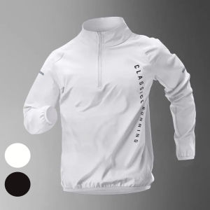 Mens Running Jacket Windbreaker Windproof Water-Resistant Training Suitable Autumn Spring Sports Quick-Dry Cycling Man Clothes