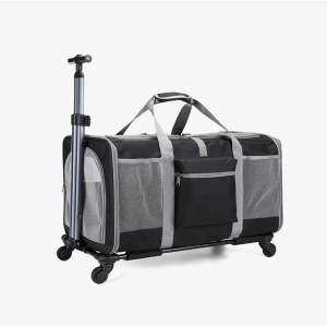 Large Capacity Cat Bag with Pull Rod Crossbody Handbag for Travel Small And Medium Dogs Pet Stroller Car Mounted Luggage