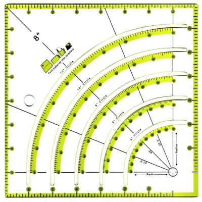 1Pcs 8 inch Acrylic Quilting Ruler Craft Multifunctional Multi-angle Cutting Ruler Quilting Ruler Sewing Tool DIY Sewing Supplie