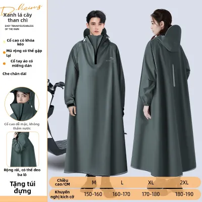 KeyRu | Áo Mưa Toàn Thân Chống Thấm Nước Bảo Vệ Trong Mưa Mạnh Phù Hợp Nam Nữ Tách Riêng Người-Xe Đơn