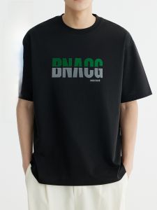 ROMON | Áo thun tay ngắn mùa hè mỏng cổ tròn in họa tiết Ice Silk thương hiệu thời trang thường ngày tay lửng áo thun cotton polyester Spandex