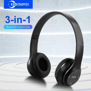 Kebidumei | Bluetooth 5.0 Headsets Wireless Headphones 3.5MM Wired Earphones Support TF Card Foldable Noise Reduction Headset For iPhone