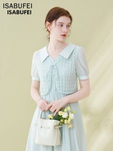 isabufei | Đầm Elegance Trẻ Trung Chiffon Xanh Pha Lê