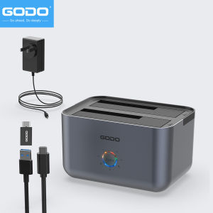 GODO Dual Bay 2.5/3.5 inch SATA HDD SSD Hard Drive Docking Station USB 3.0 External Hard Drive Dock LED Offline Clone