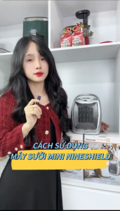Máy sưởi gốm mini thông minh Nineshield Brightown KB-6502 PTC-905 hiện đại tiết kiệm điện năng làm ấm nhanh an toàn