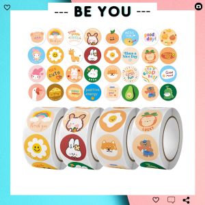 Cuộn 500 Sticker Hình Dán Kích Thước 2.5 cm Hình Dán Trang Trí Sổ Tay Vật Dụng - BEYOU