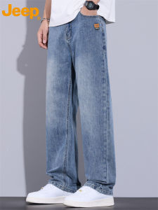 Jeep Premium Loose Straight Leg Jeans Mens Autumn New American Trendy Casual Wide Leg Long Pants Fashion Urban Wear
