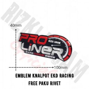 Emblem knalpot merek PRO LINER model Timbul free paku rivet