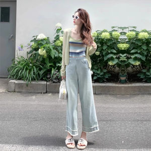 Quần Jeans Ống Rộng Ôm Vừa Vặn Cho Nữ Thoải Mái Mùa Xuân Thu Đông Quần Dài Đến Mắt Cá Chân Thường Ngày Cho Nữ Có Sức Mạnh Cho Mắt Khi Mang Thai