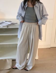 EIGHTHMONTH Loose Drapey Casual Straight Leg Pants Womens Wide Leg Floor-Length Trousers Spring 2025 New Style Commute Simple