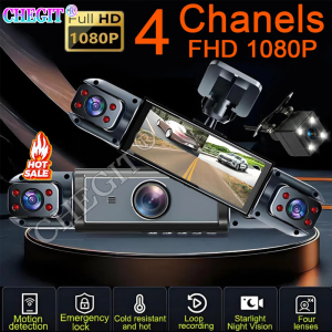 Car DVR 1080P Video Recorder 360°Dash Cam for Car 3/4 Lens Front Right Rear View camera Night Vision 24H Parking Monito Camera