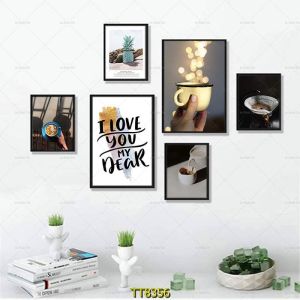 [FREESHIP]Bộ 6 TRANH DÁN TƯỜNG trang trí quán cà phê nhẹ bền tiện lợi chỉ cần dán không cần khoan tường