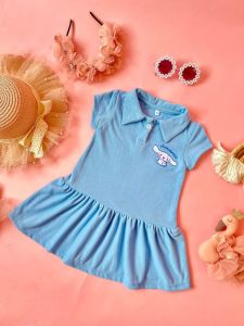 Little Vella Sanrio Kuromi My Melody Cinamonroll Sporty Collared Dress ( 1-8 Years Old)