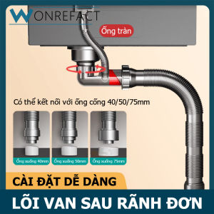 Ống thoát nước bồn rửa nhà bếp Bộ cống thoát nước đơn Phụ kiện ống thoát nước chống mùi cống