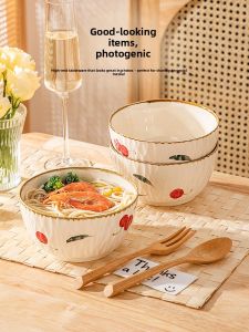 Ceramic Soup Bowl Japanese Style Underglaze Color for Eating Noodles High Aesthetic Value Personal Use Bowl Home Use 2025 New Model