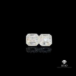 B1629 Bông tai nữ JOJO đính đá CZ và đá baguete cao cấp sáng lấp lánh