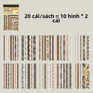 Mr.paper | Sách Dán Hình Viền Hoa Cổ Điển Mr.Paper Thiết Kế Cắt Khuôn PET 20 Tờ Dùng Cho Sổ Tay Làm Scrapbook