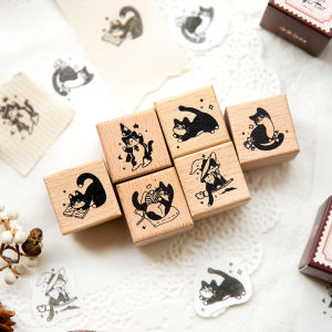 Stickers Punk | Vintage Cute Cat Rubber Stamp