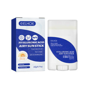 Eelhoe Sunscreen Stick Hyaluronic Acid Moisturizing Facial Sunscreen UVA/UVB Protection Sun Stick Whitening Waterproof SPF50+ Summer Sunscreen Anti-Aging Oil-control Face Protective Stick