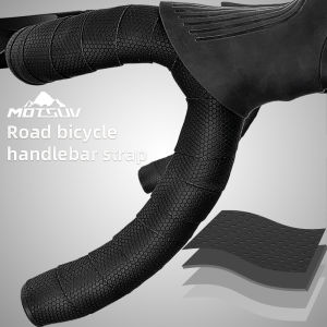 MOTSUV Road Bike Handlebar Tape: PU+EVA Leather Anti-Slip Shockproof Bar Wraps & Fixing Straps