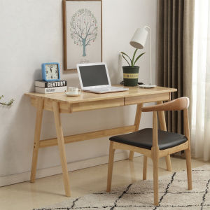 Nordic Style Solid Wood Desk with Drawer
