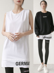 Sweatshirt Inner Wear Bandage Dress Bottoming Vest Female Mid Length Long Length Furcal Lower Hem Letters Print Hip-Covering Handy Gadget Fart Curtain