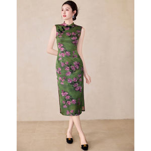 Vintage Shanghai Style Embroidered Elegant Chinese Qipao Dress